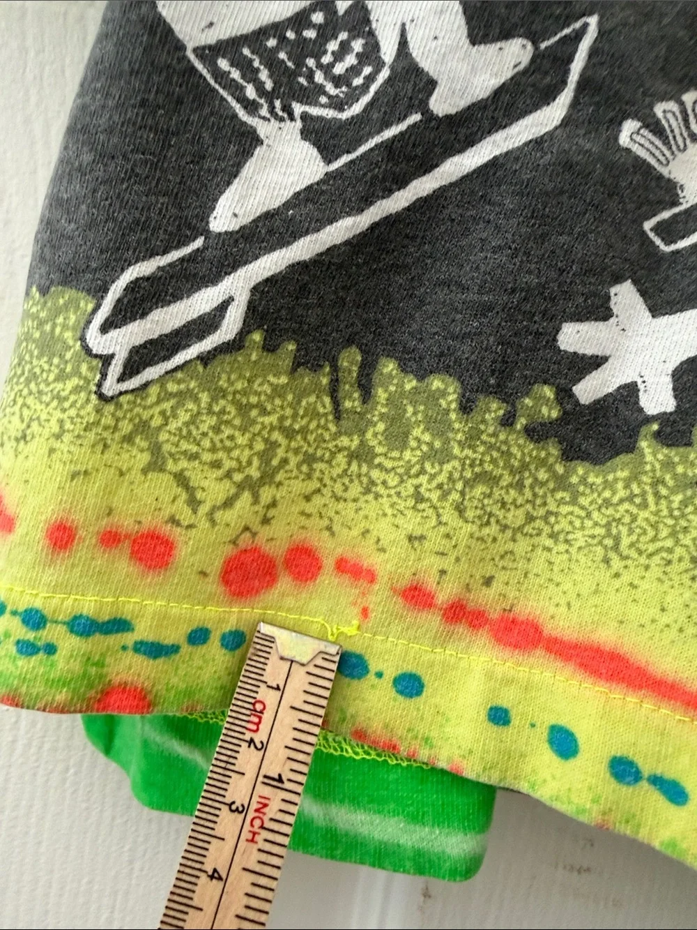 OP Neon Green 'Ocean' Graphic Tee with Yellow Trim